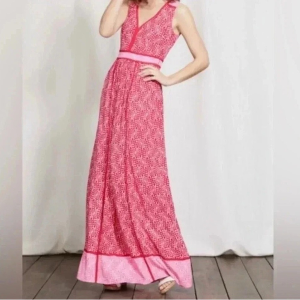 Boden Pink Patterned Laurie Maxi Dress